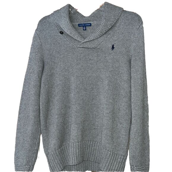 Ralph Lauren Other - Ralph Lauren Men’s Luxury Shawl Collar Pullover Grey L NWOT